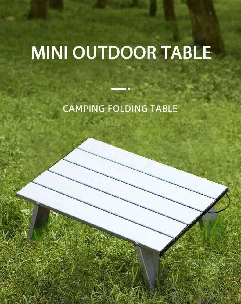 Lightweight Roll-Up Folding Outdoor Table for Camping and Picnic-Black Red