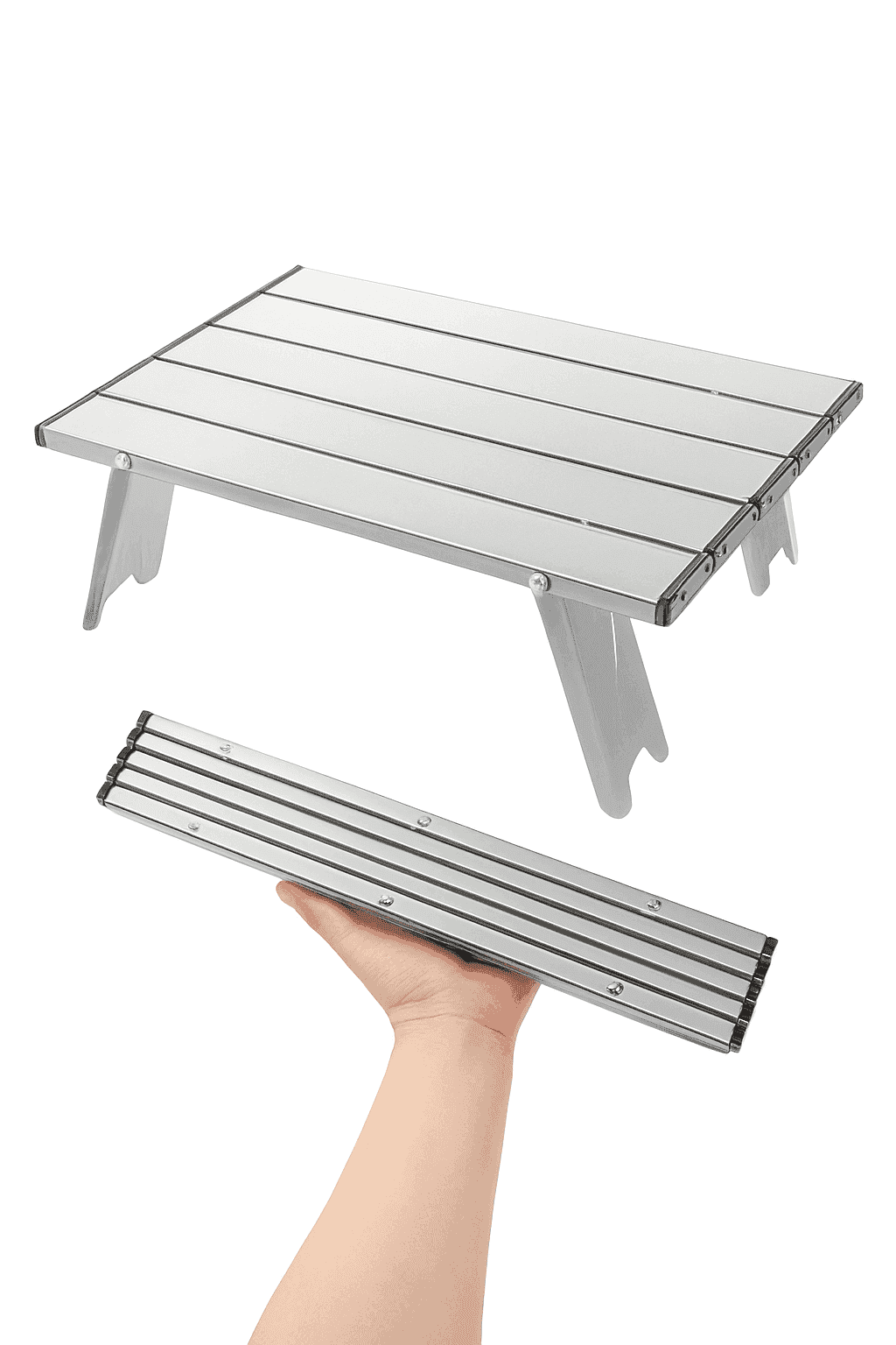 Lightweight Roll-Up Folding Outdoor Table for Camping and Picnic-Black Red