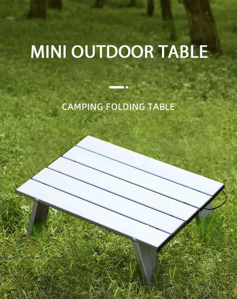 Lightweight Roll-Up Folding Outdoor Table for Camping and Picnic-Black Red