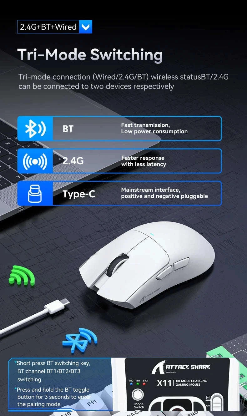Lightweight Wireless Gaming Mouse with RGB Precision Control-black / Italy