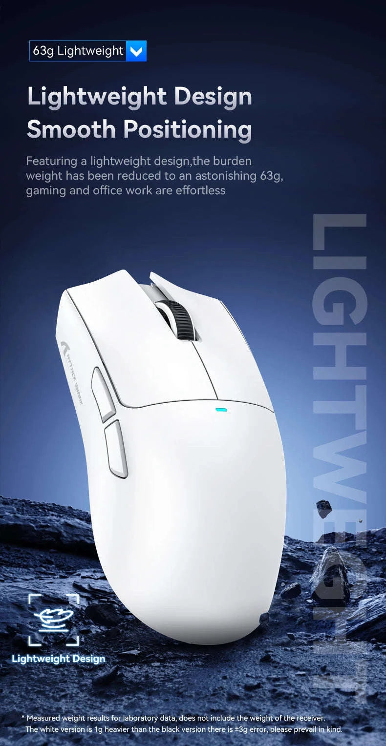 Lightweight Wireless Gaming Mouse with RGB Precision Control-black / Italy