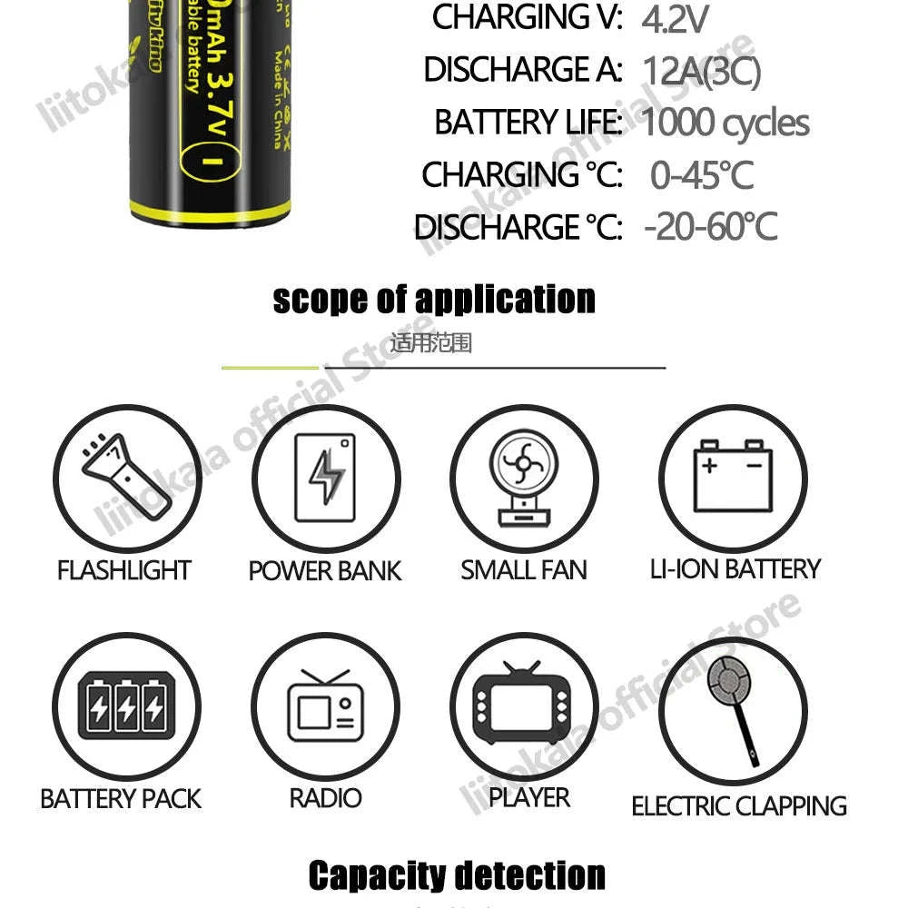 LiitoKala Lii‑King4000 Rechargeable 18650 Batteries 4000mAh-Default Title