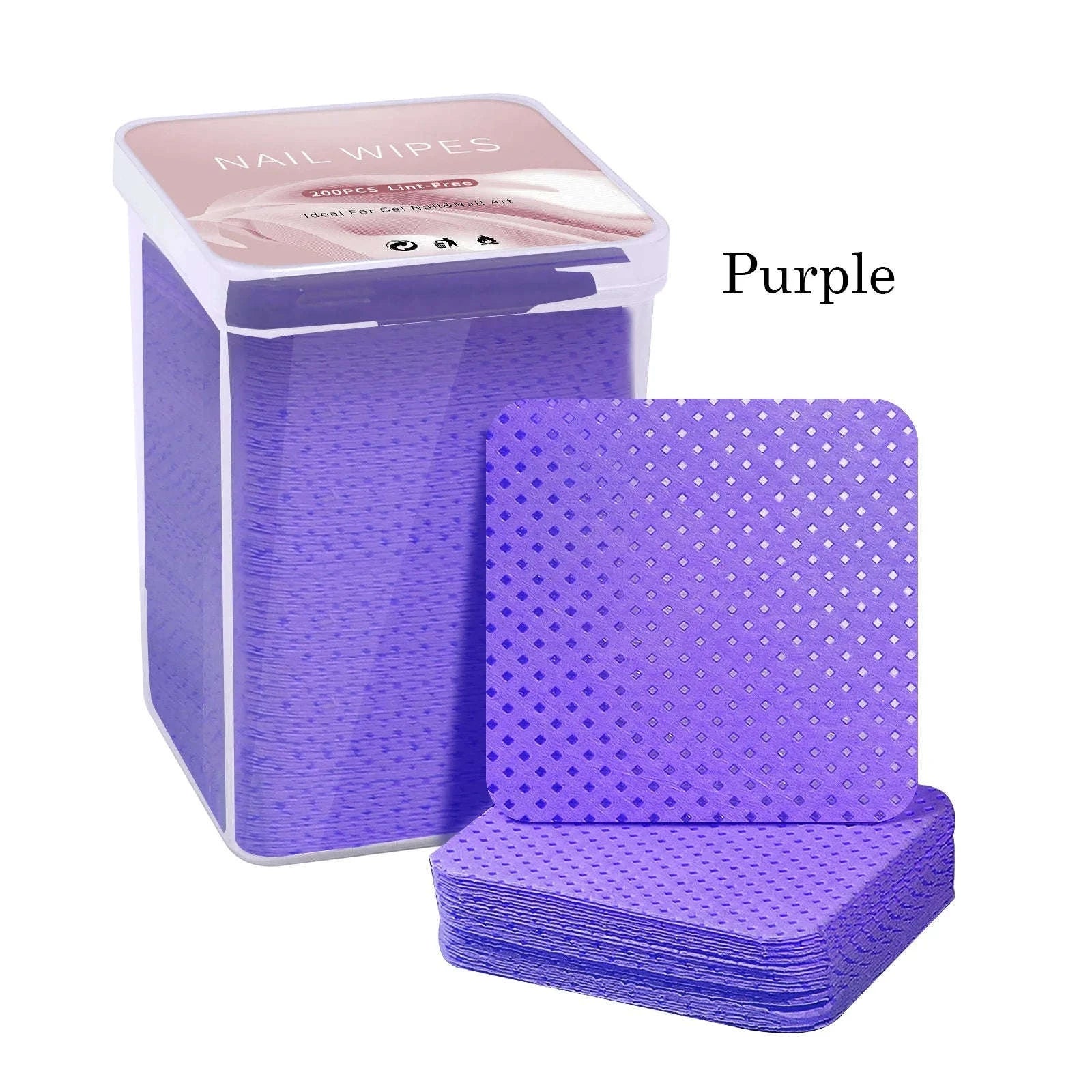 Lint-Free Nail Wipes (200PCS)-White-200pcs