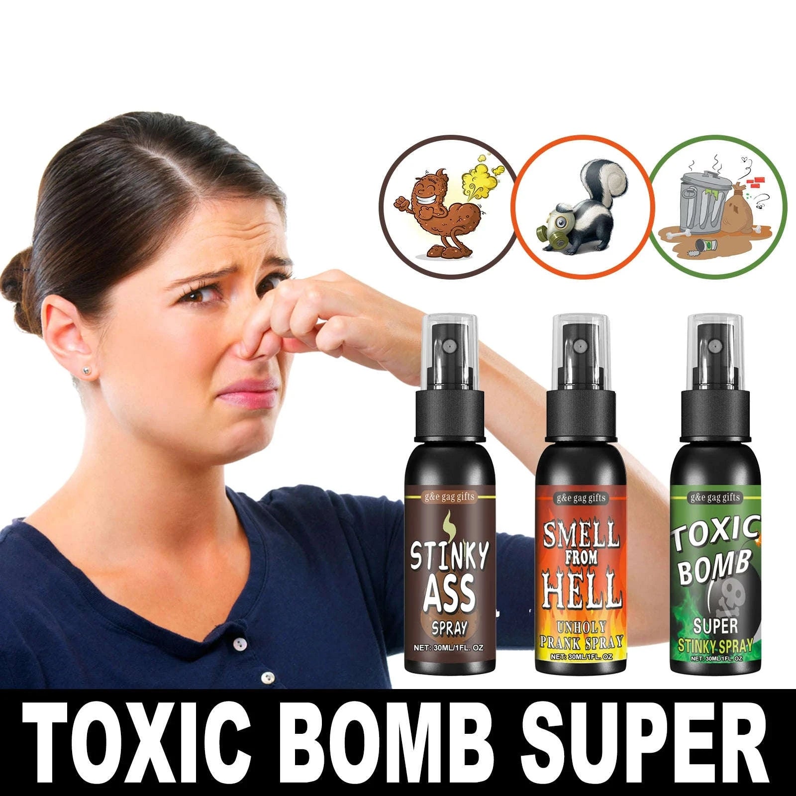 Liquid Fart Prank Spray – Stink Bomb Gag for Hilarious Reactions-4pc / United States