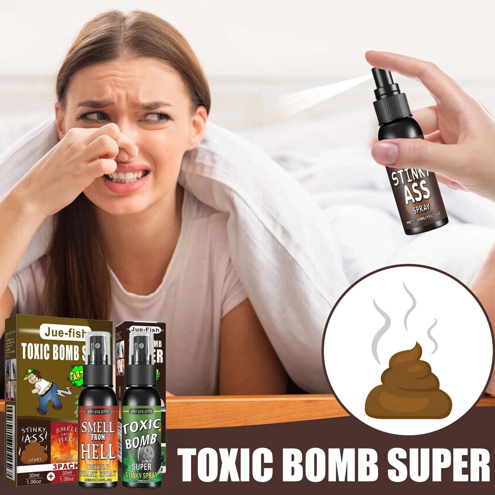 Liquid Fart Prank Spray – Stink Bomb Gag for Hilarious Reactions-4pc / United States