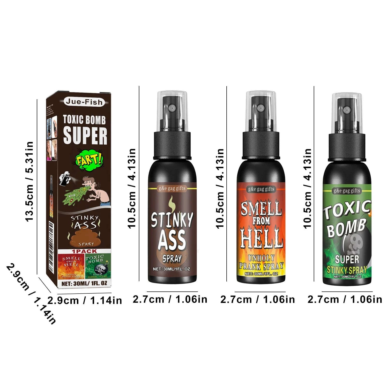 Liquid Fart Prank Spray – Stink Bomb Gag for Hilarious Reactions-4pc / United States