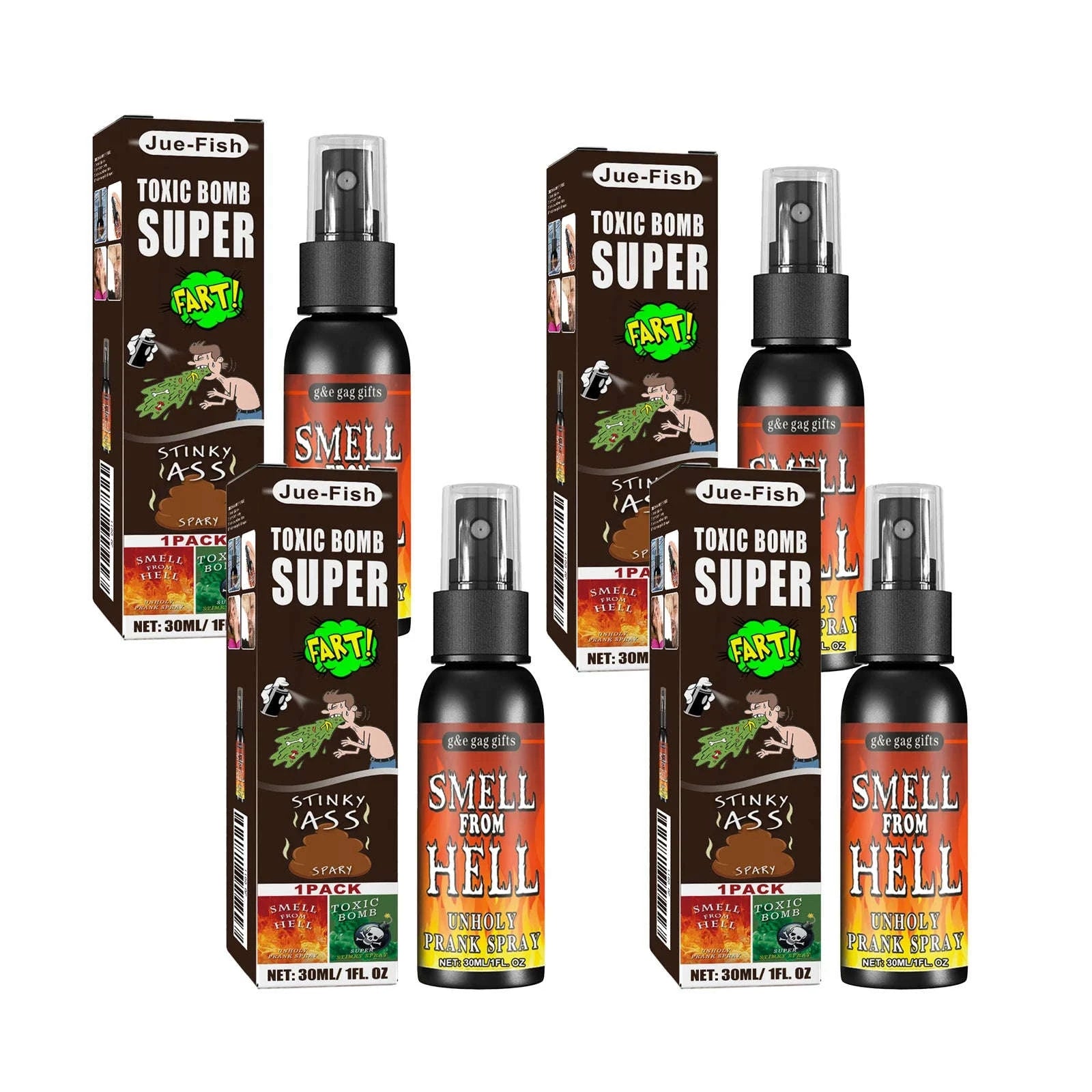 Liquid Fart Prank Spray – Stink Bomb Gag for Hilarious Reactions-4pc / United States