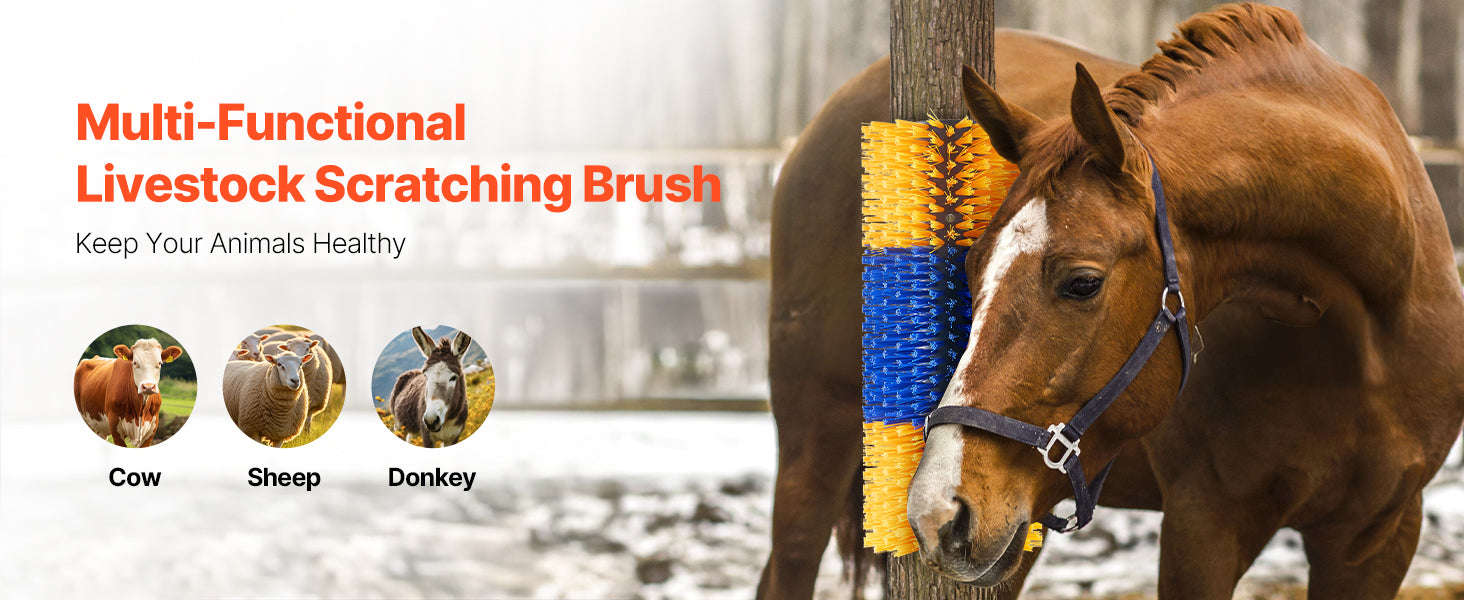 Livestock Scratching Brush for Horses and Cattle-Large 4 Pieces / United States