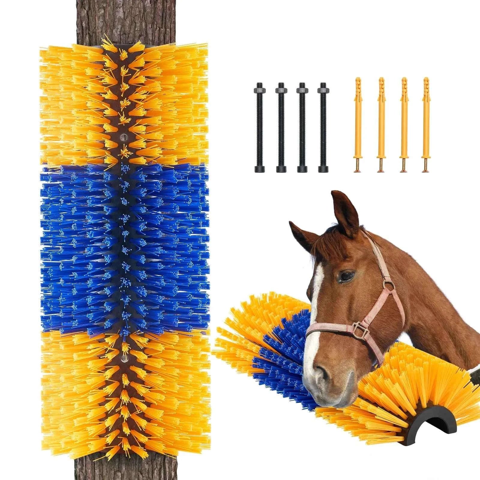 Livestock Scratching Brush for Horses and Cattle-Large 4 Pieces / United States