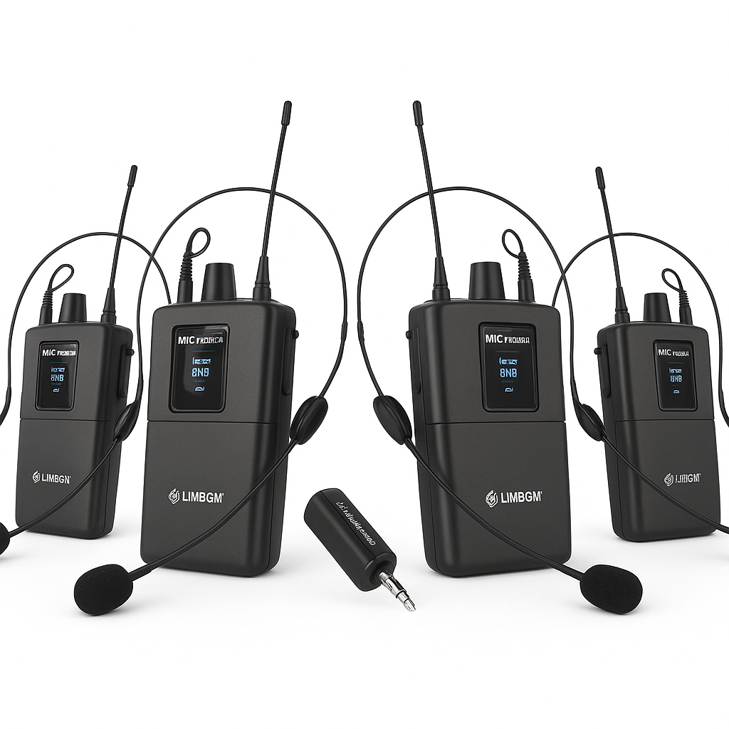 Wireless Headset Microphone Kit with USB-C Charging Receiver