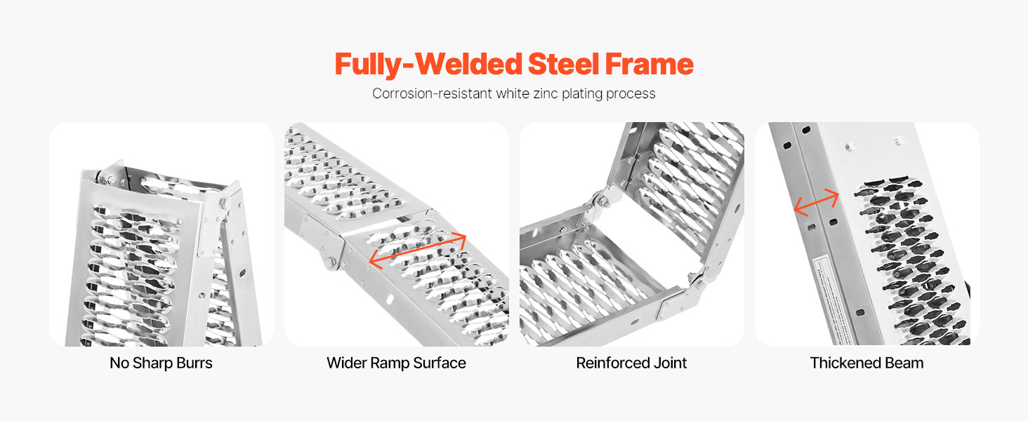 1000lbs Steel Loading Ramps 2-Pack Foldable ATV UTV Motorcycle