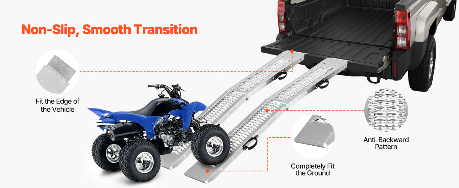 1000lbs Steel Loading Ramps 2-Pack Foldable ATV UTV Motorcycle