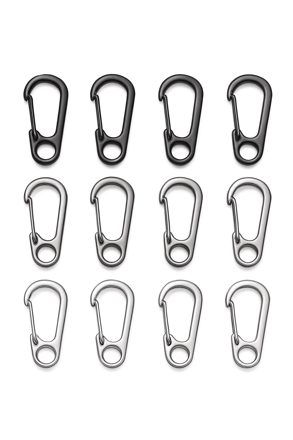 Lobster Clasp Carabiners Zinc Alloy Snap Hooks for Keys-Black / 5pcs