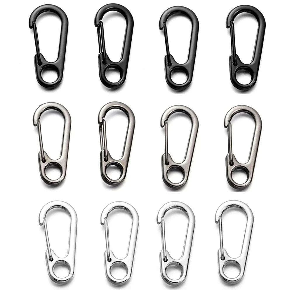 Lobster Clasp Carabiners – Zinc Alloy Snap Hooks Keychains-Black / 5pcs