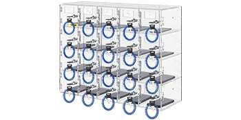 Lockable Cell Phone Storage Locker with 10/20 Slots Acrylic Cabinet-20 Slots / United States