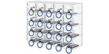 Lockable Cell Phone Storage Locker with 10/20 Slots Acrylic Cabinet-20 Slots / United States