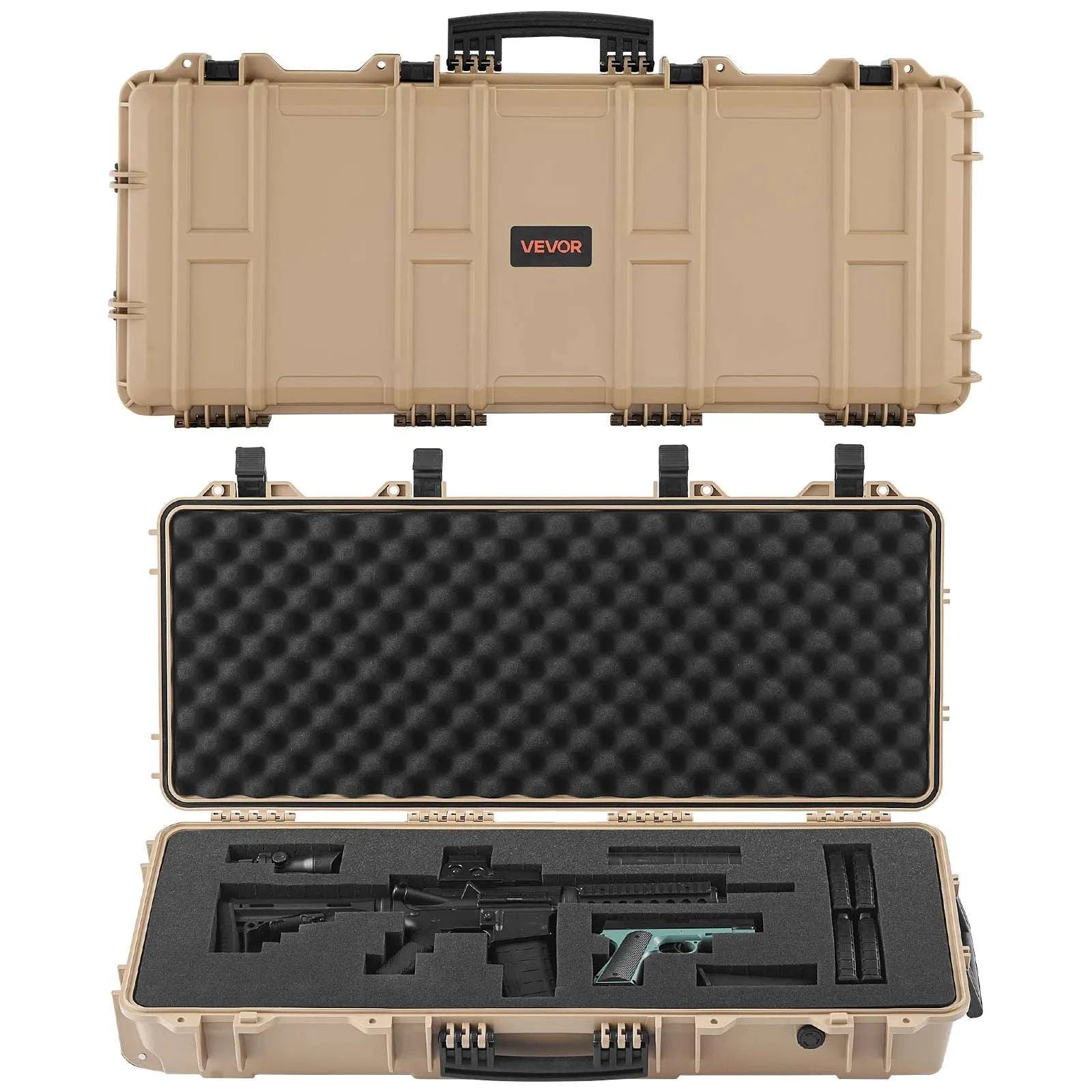 Lockable Hard Rifle Case with Foam Insert, IP67 Waterproof Travel Case-42.8x15.4in Grey / United States
