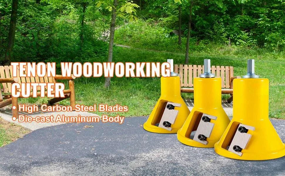 Log Tenon Cutter Set 1" 1.5" 2" with Dual Blades for Woodworking-United States