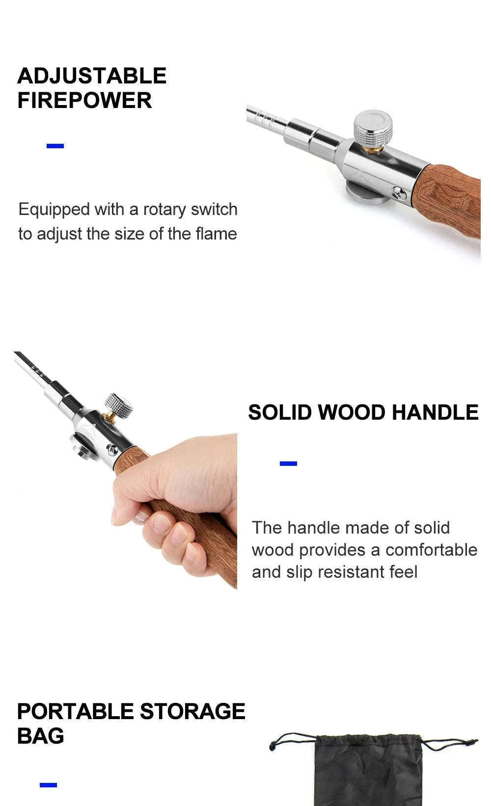 Long Handle Detachable Stainless Steel Camping Torch-WSPQ-004