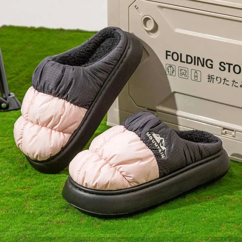 Long Plush Warm Winter Slippers for Cozy Outdoor Comfort-Green / 44-45 / China Mainland