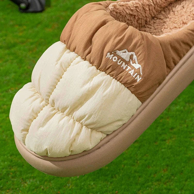 Long Plush Warm Winter Slippers for Cozy Outdoor Comfort-Green / 44-45 / China Mainland