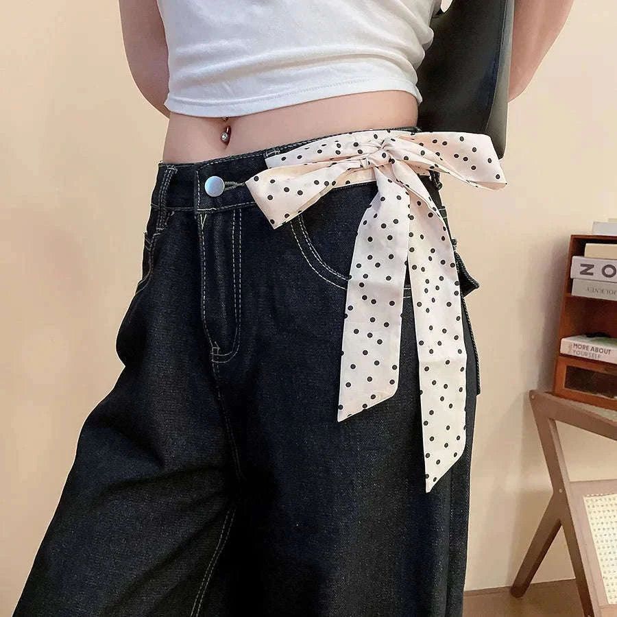Long Polka Dot Ribbon Choker Necklace for Elegant Everyday Style-Style1
