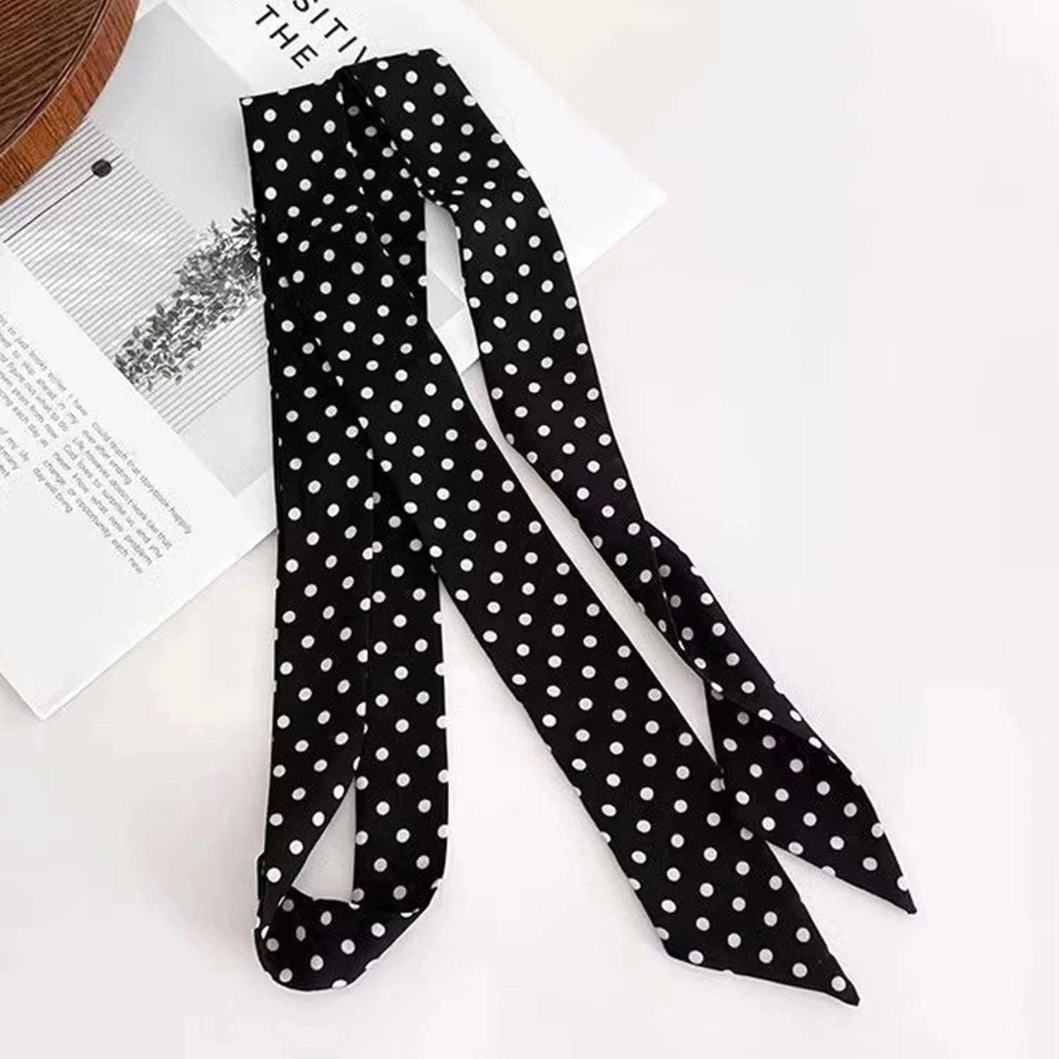 Long Polka Dot Ribbon Choker Necklace for Elegant Everyday Style-Style1