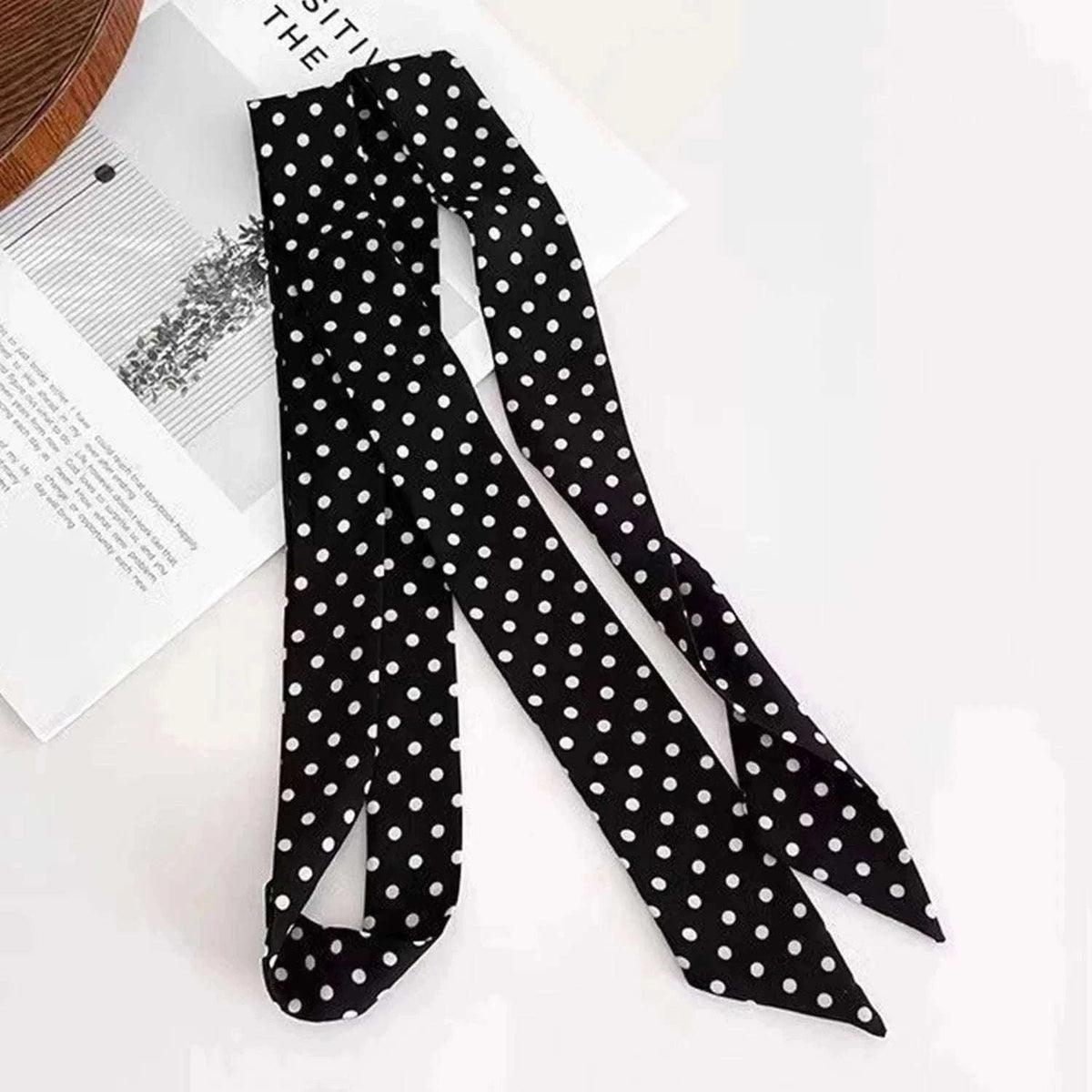 Long Polka Dot Ribbon Choker Necklace for Elegant Everyday Style-Style1