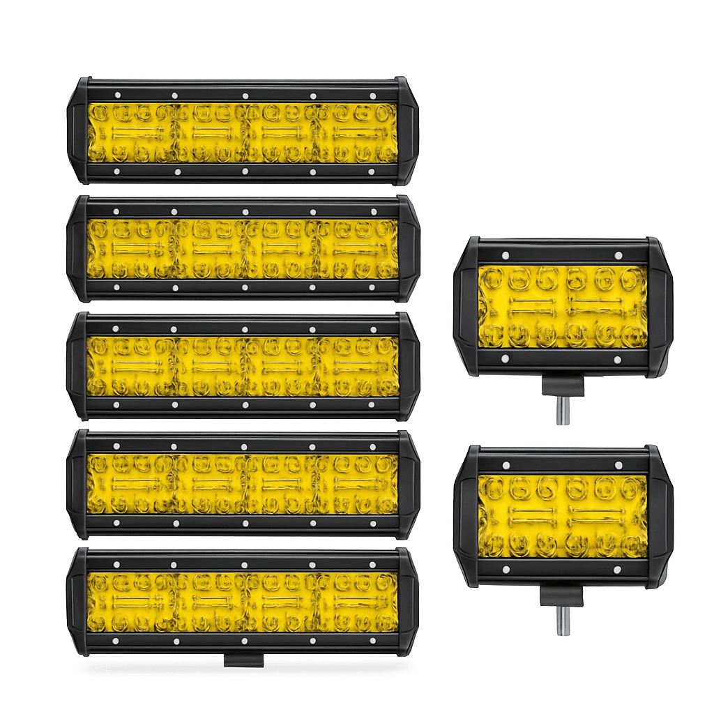 Long Range LED Work Light Bar 12-24V Amber Combo Beam-2 in 1 Wiring