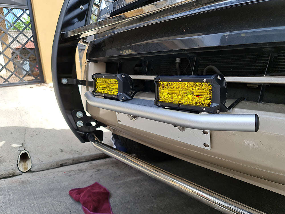 Long Range LED Work Light Bar 12-24V Amber Combo Beam-2 in 1 Wiring