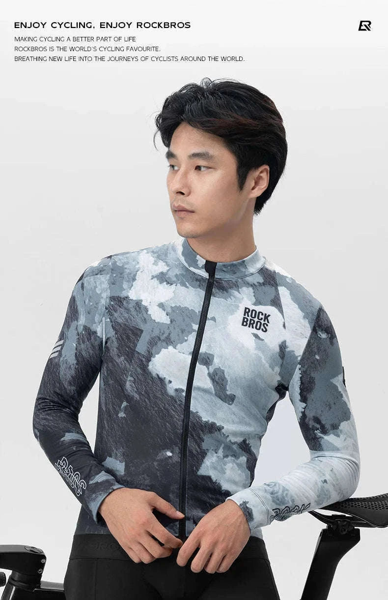 Long Sleeve Thermal Cycling Jersey for Cold Weather-YDWT008-1-a / Asian XL(EUR L)