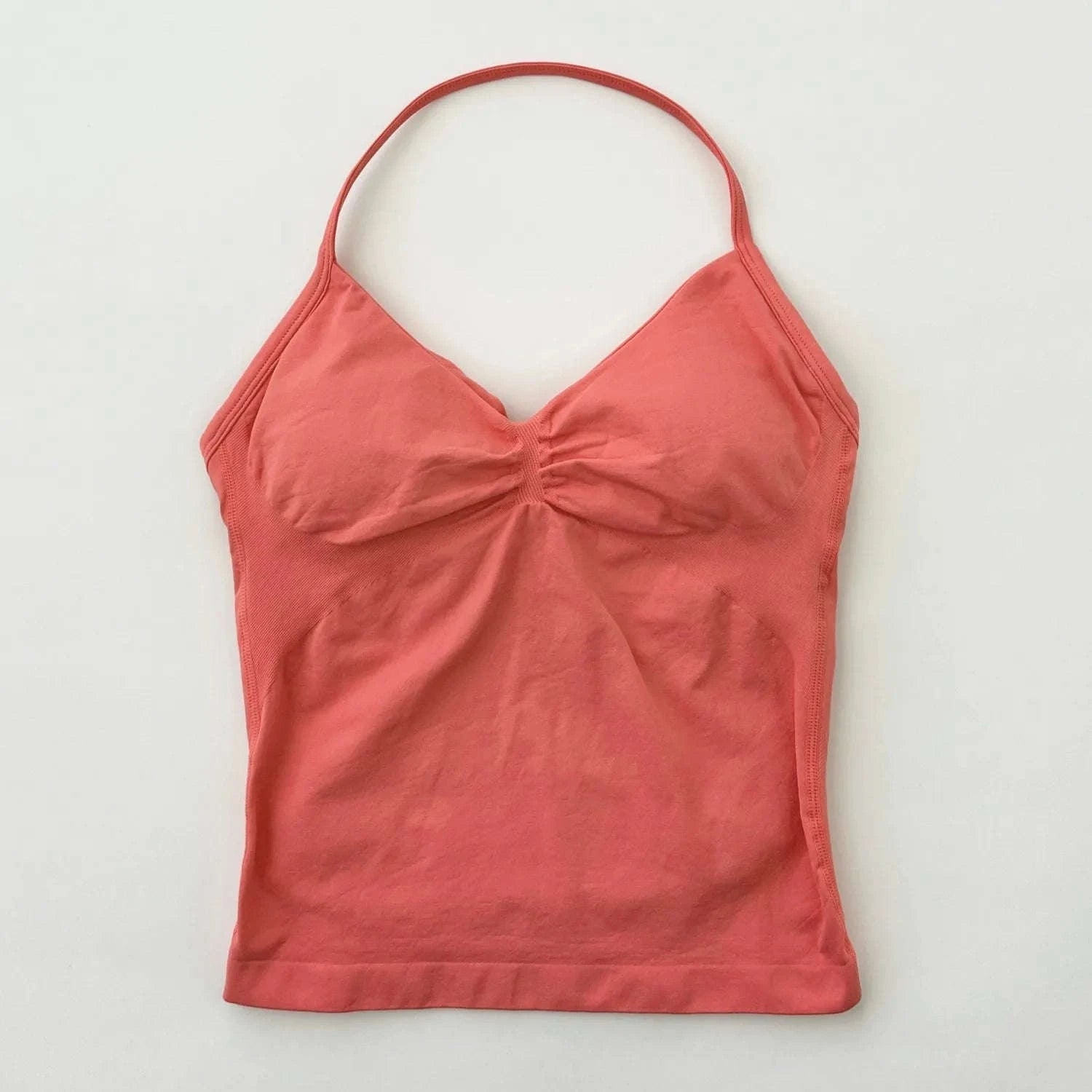 Longline Strappy Backless Gym Top with Built‑in Bra-Lavender / L