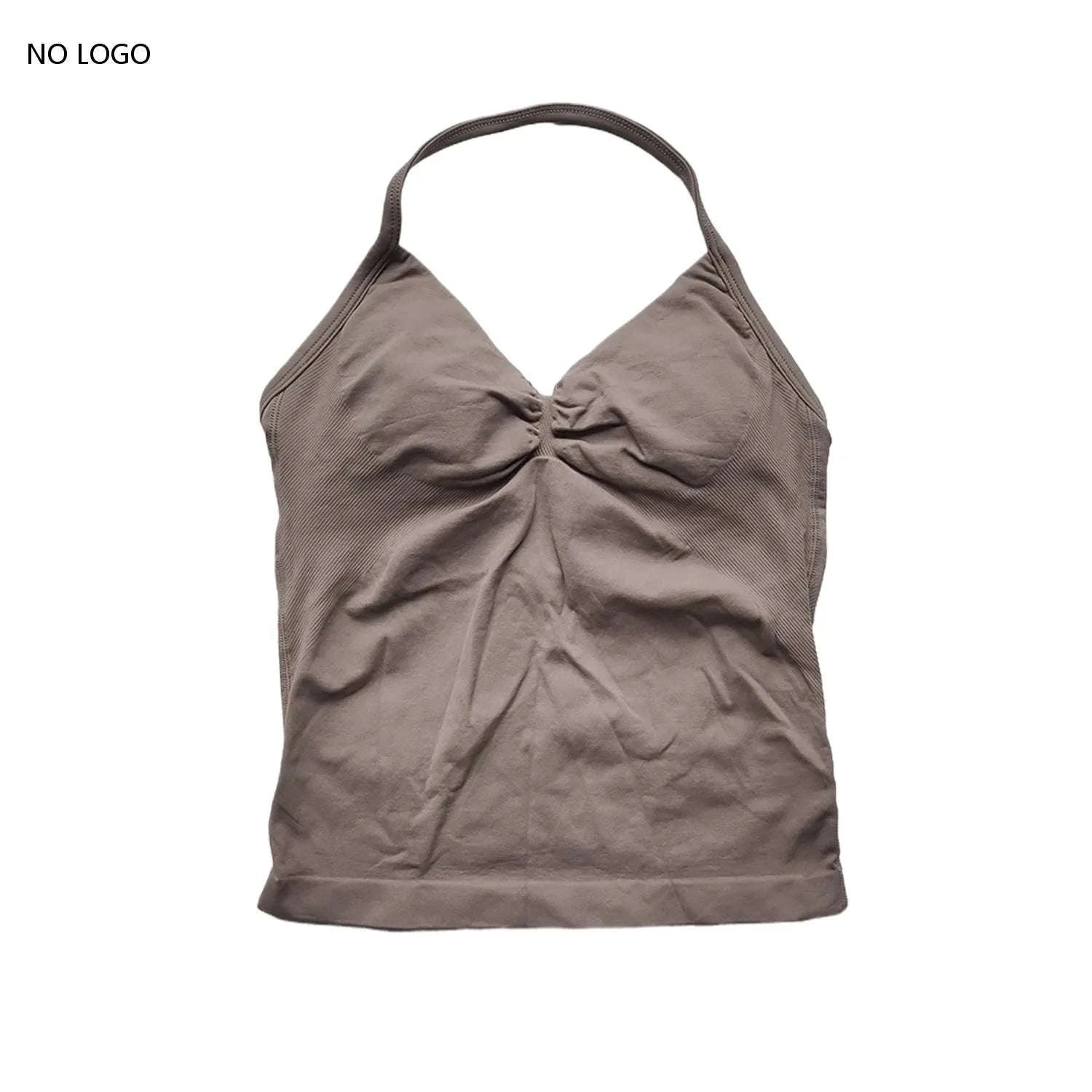 Longline Strappy Backless Gym Top with Built‑in Bra-Lavender / L