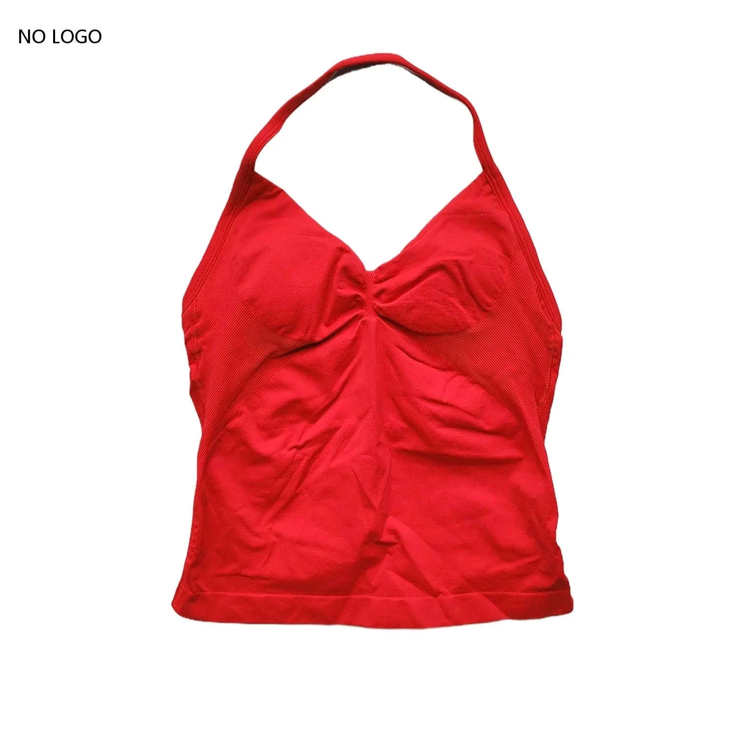 Longline Strappy Backless Gym Top with Built‑in Bra-Lavender / L