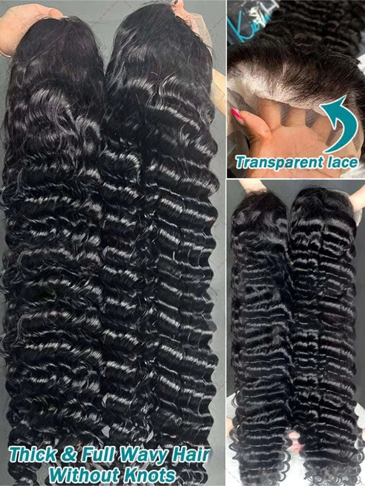 Loose Deep Wave HD Lace Frontal Human Hair Wig-13x6 HD Lace Wig / 220 Density / france|40inches