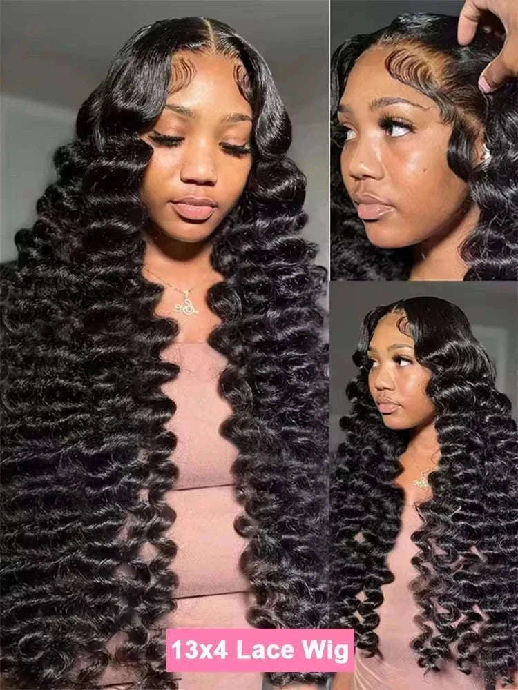 Loose Deep Wave HD Lace Frontal Human Hair Wig-13x6 HD Lace Wig / 220 Density / france|40inches