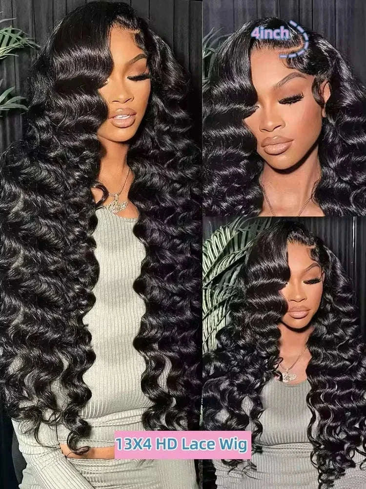 Loose Deep Wave HD Lace Frontal Human Hair Wig-13x6 HD Lace Wig / 220 Density / france|40inches