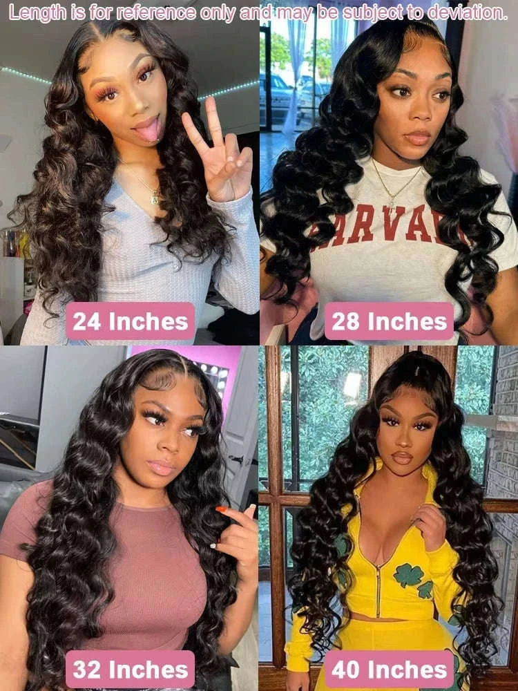 Loose Deep Wave HD Lace Frontal Human Hair Wig-13x6 HD Lace Wig / 220 Density / france|40inches