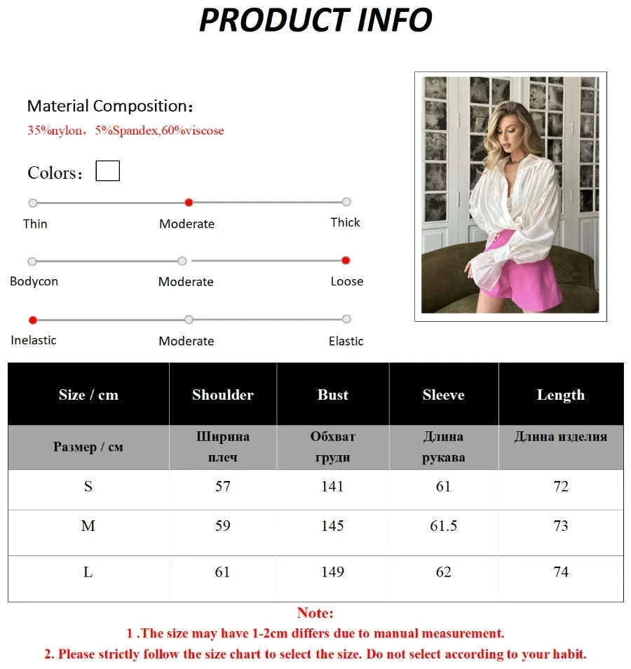 Loose Fit Chiffon Collared Shirt with Flare Sleeves for Women-Pink / S