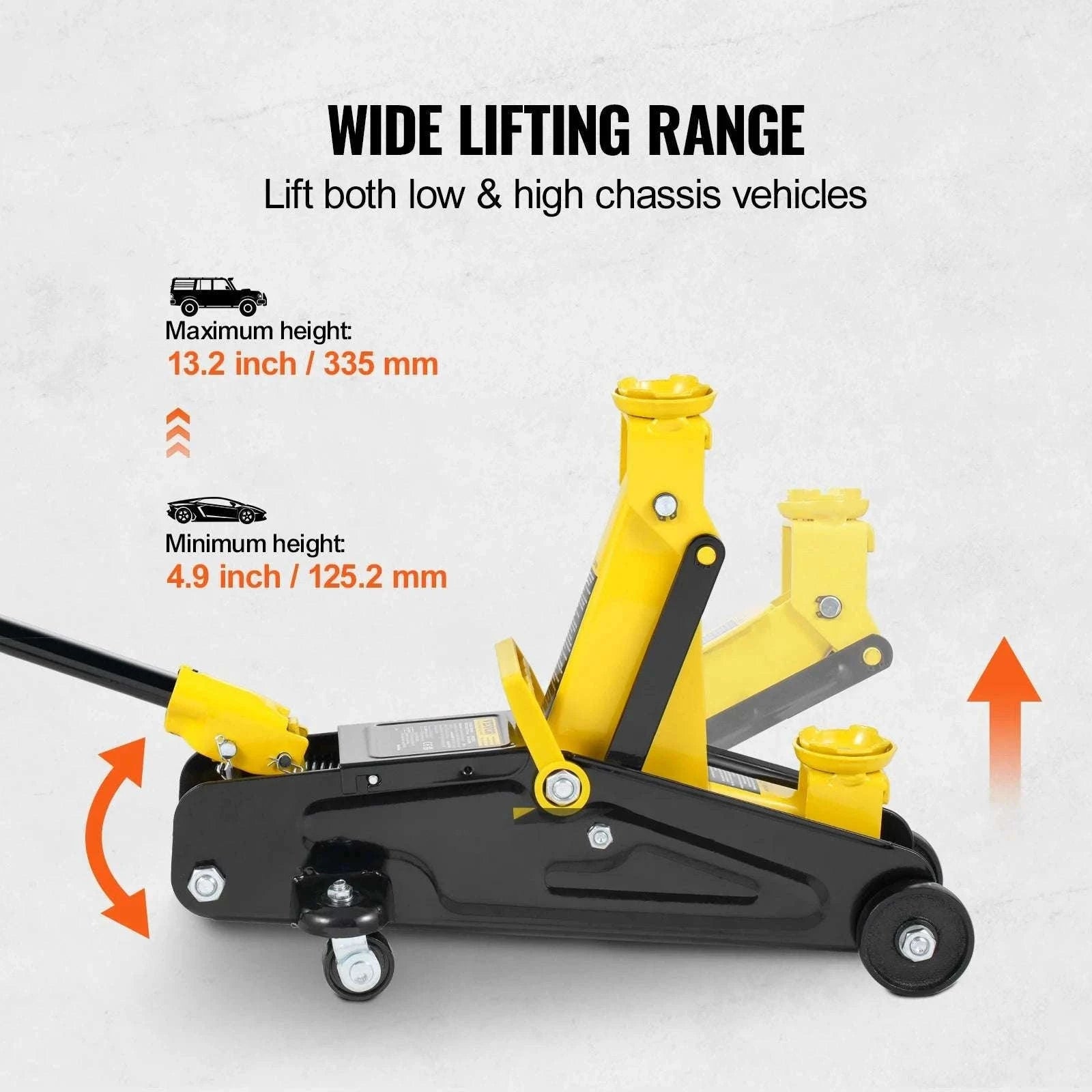 Low Profile 2 Ton Hydraulic Floor Jack for Cars and SUVs-2T / spain
