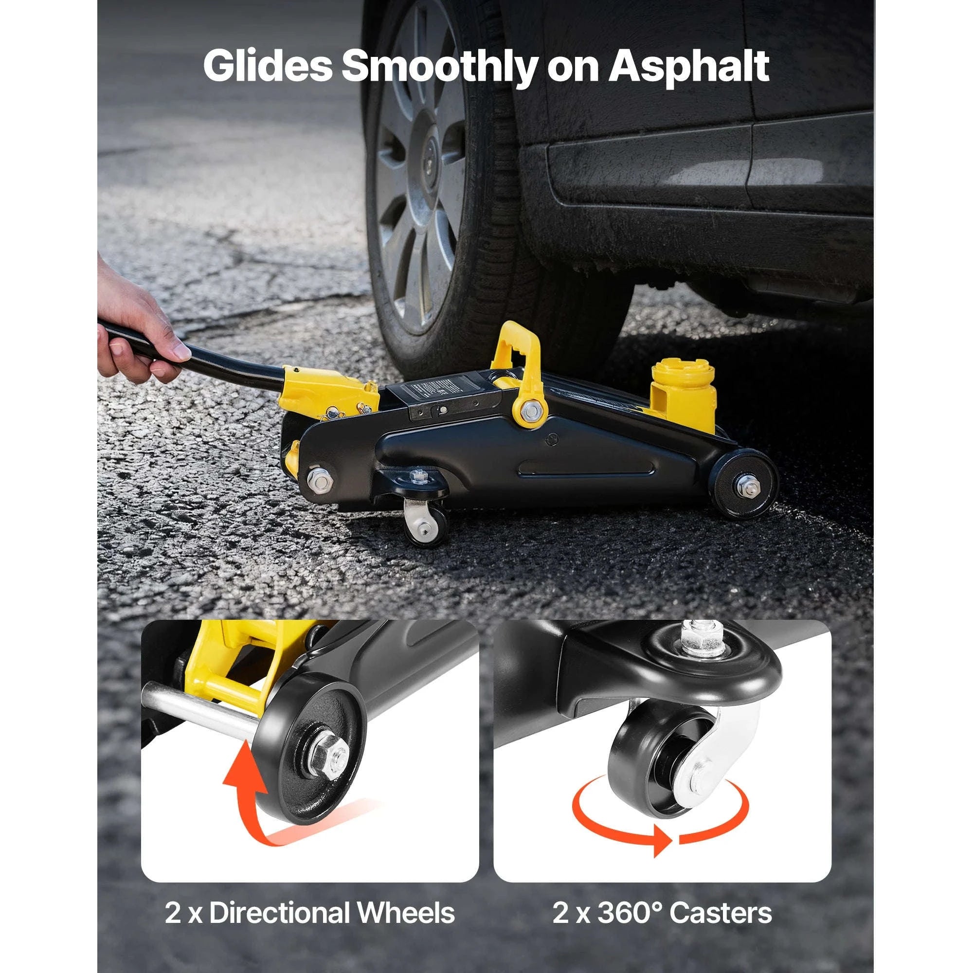 Low Profile Floor Jack with Stands, Steel Hydraulic Car Lift-2T / Canada