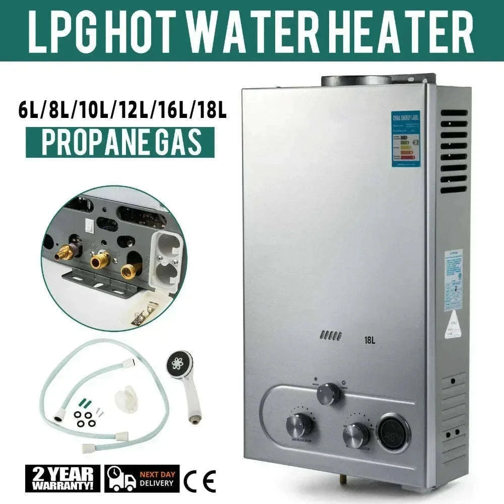 LPG Tankless Water Heater Portable Instant Gas Shower 6L–18L-10L 20KW / CZECH REPUBLIC