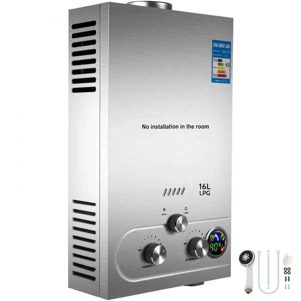 LPG Tankless Water Heater with Shower Kit-CZECH REPUBLIC / 32KW 16L white