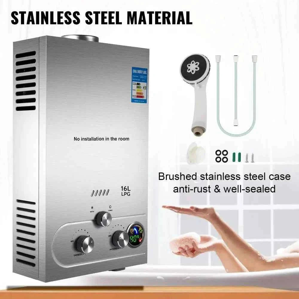 LPG Tankless Water Heater with Shower Kit-CZECH REPUBLIC / 32KW 16L white