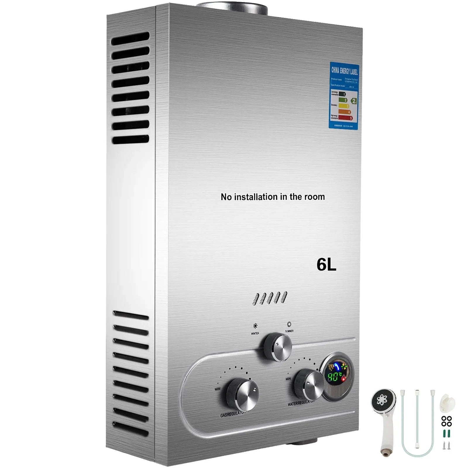 LPG Tankless Water Heater with Shower Kit-CZECH REPUBLIC / 32KW 16L white