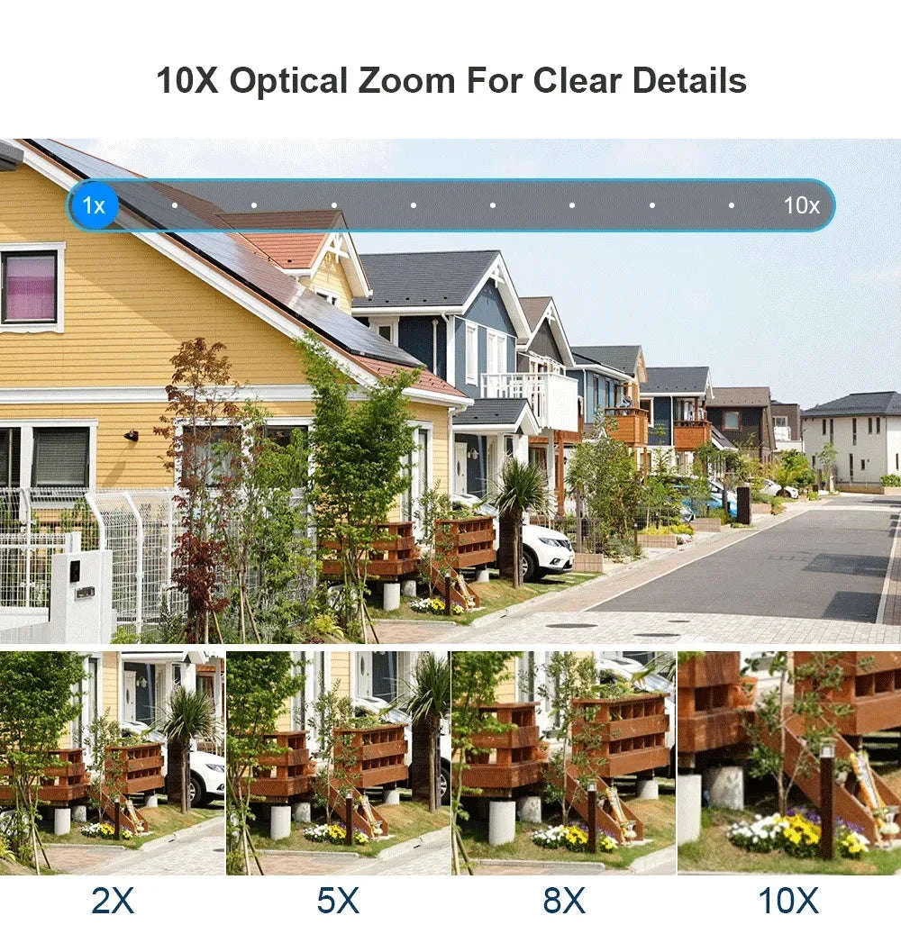 LS VISION 20MP Three‑Screen WiFi Security Camera with 10× Optical Zoom-10K 10xZoom Add 256G / EU Plug / CHINA