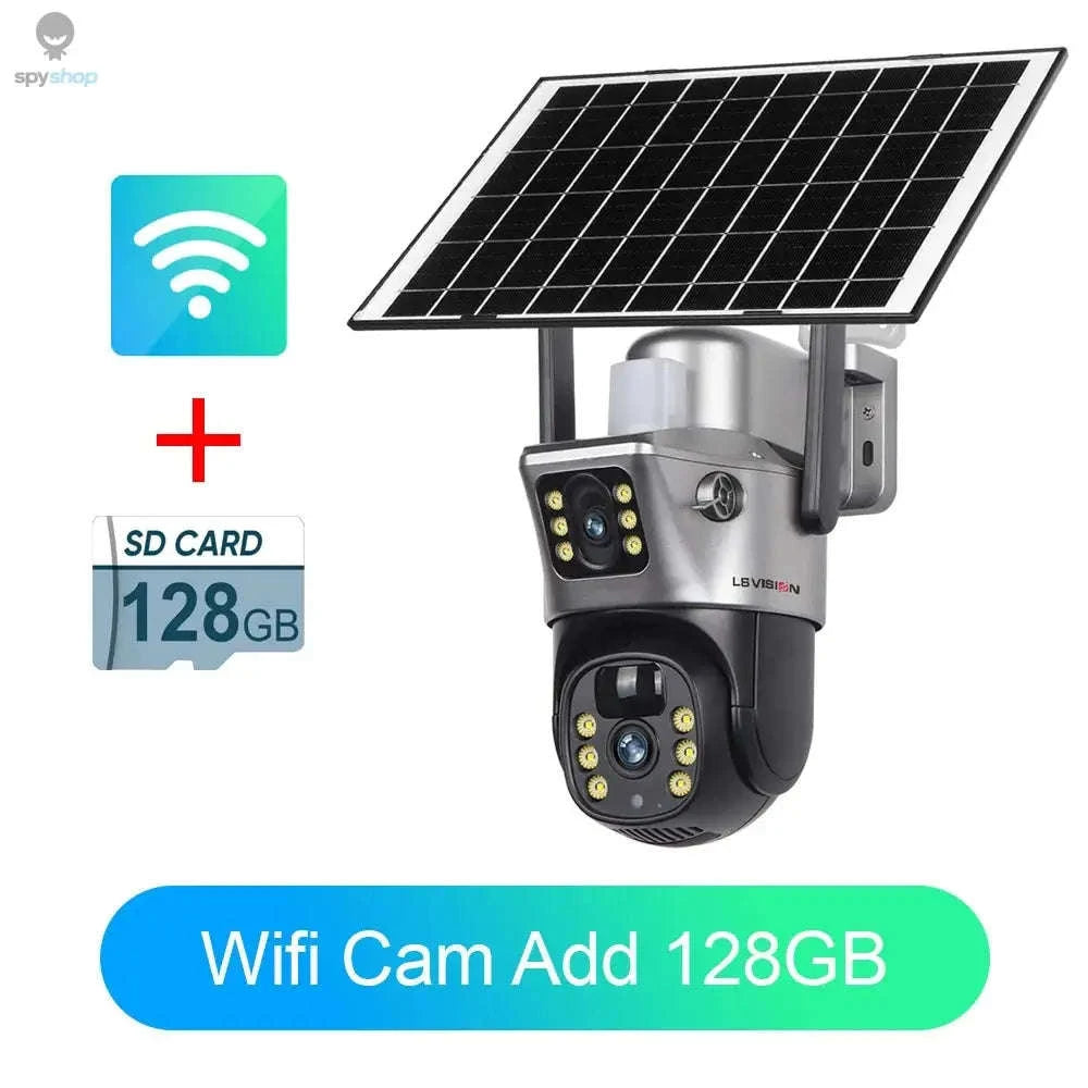 LS VISION Solar Camera – 4G Dual‑Lens 4K Outdoor Security with Battery & WiFi-WiFi Cam Add 32G / CHINA