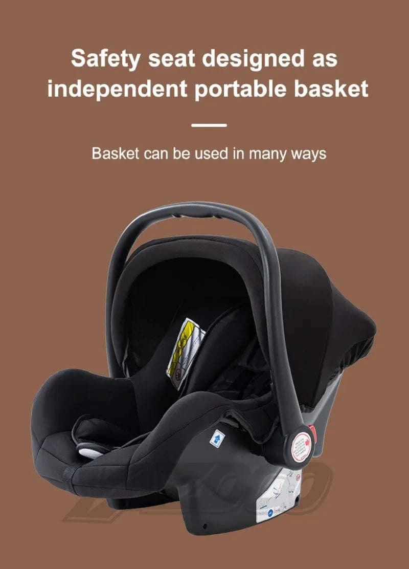 Luxurious 3‑in‑1 Baby Stroller High‑Landscape Travel System-HX1 all black
