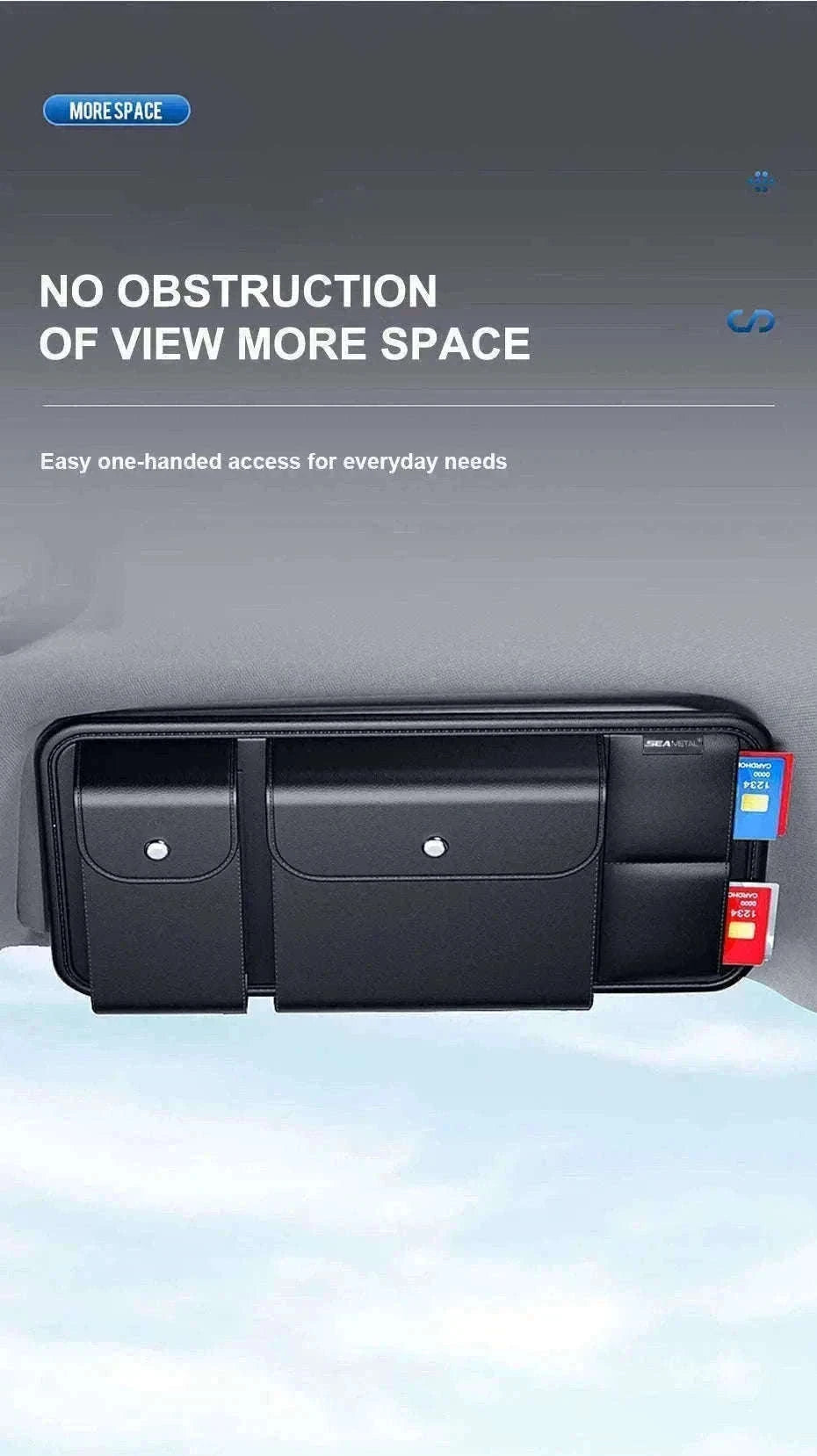 Luxury Car Sun Visor Organizer Multi-Pocket Storage Bag-1pc