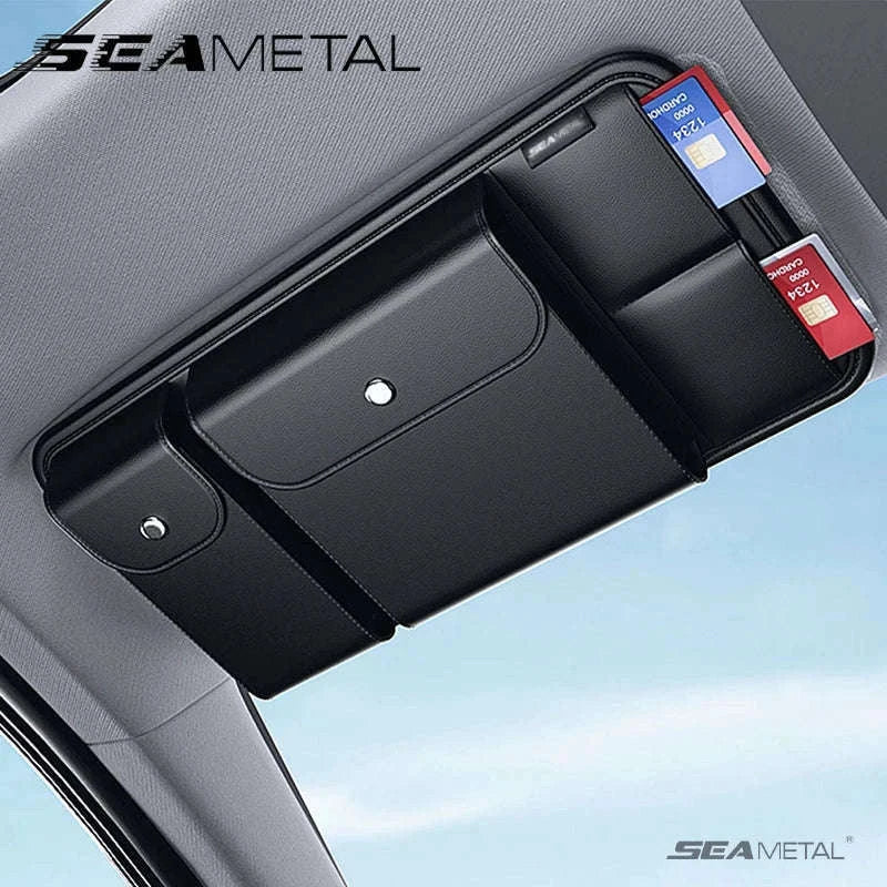 Luxury Car Sun Visor Organizer Multi-Pocket Storage Bag-1pc